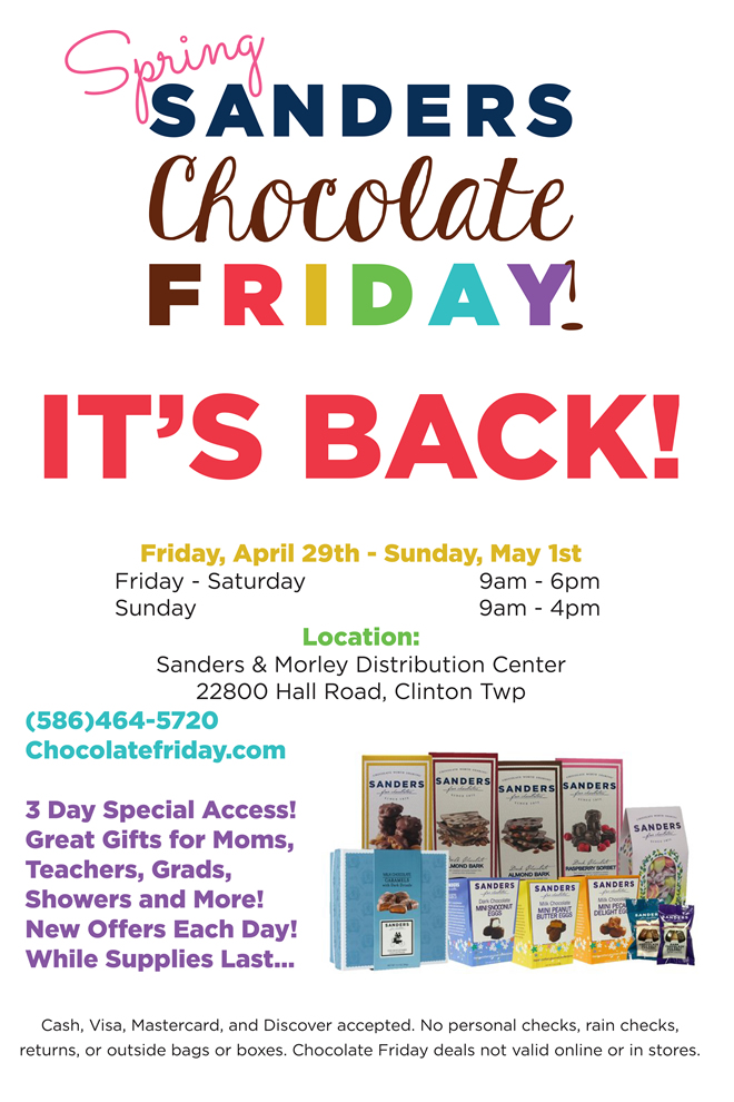 Sanders Chocolate Friday sale